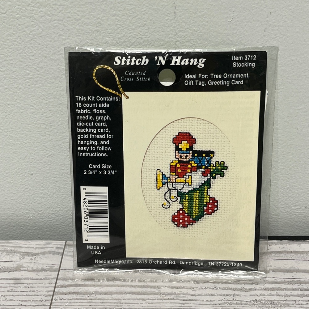 NeedleMagic Stitch N Hang Counted Cross Stitch Kit Stocking 3712 Christmas DIY